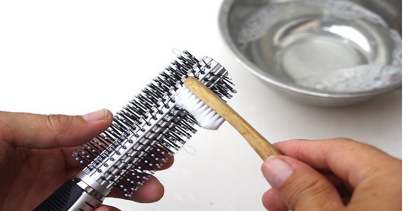 clean hair brushes